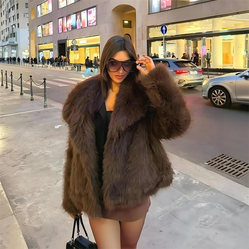 Guobioziy Women's Slim-Fit Faux Wool Short Jacket 2026 Autumn/Winter New Arrival European Fashion Trendy Fringe High-Street