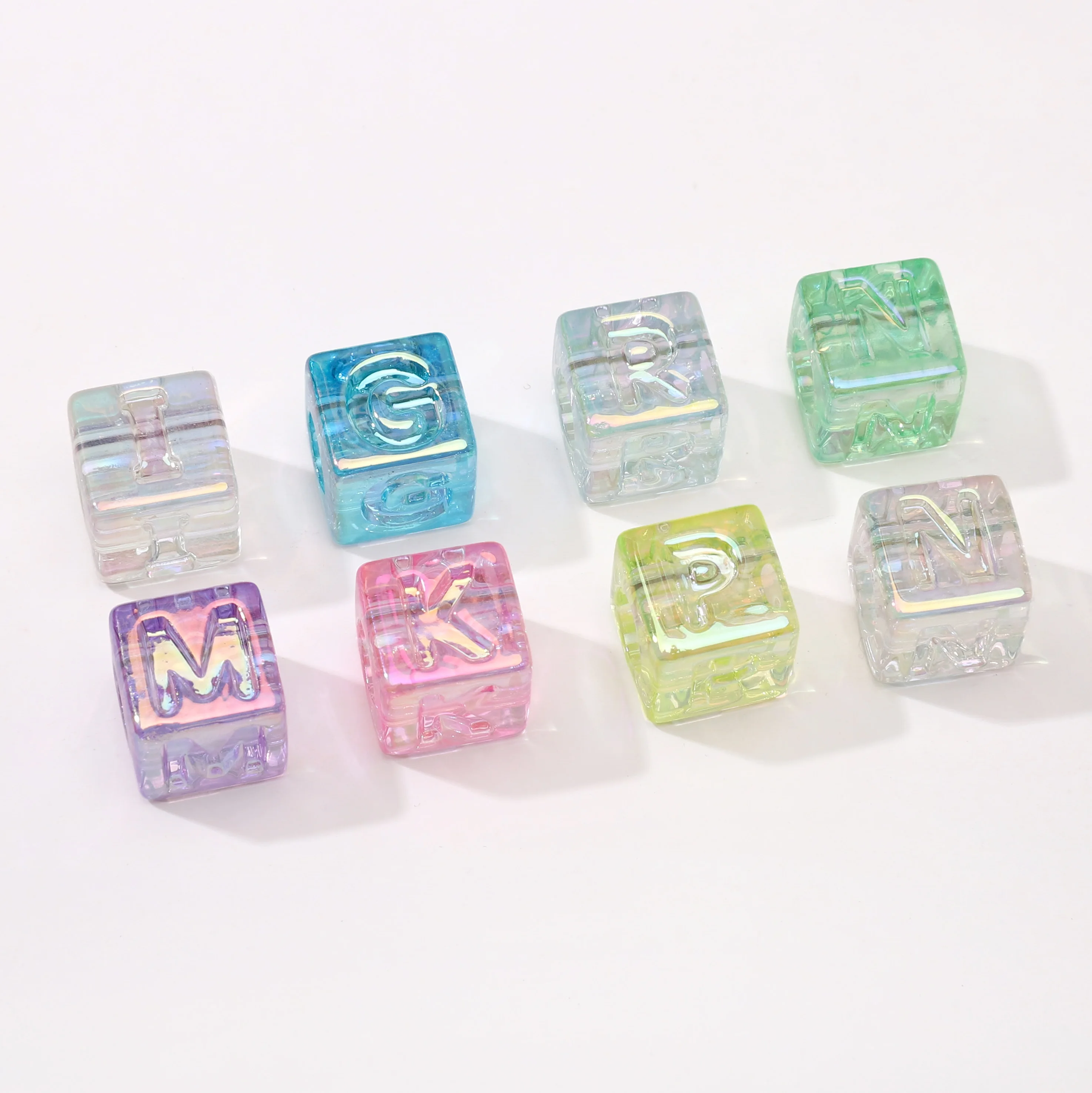 10Pcs beading Colorful Clear Letter Beads Acrylic UV Letter Beads Spacer Beads Girls Gifts Jewelry Making DIY Accessories