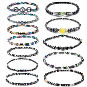 Schwarzer Gallenkettchen für Gewichtsverlust, Magnetarmband, Arthritis von Schmerzlinderung, Gesundheitsschmuck, Hämatitentherapie, 1PC 8 Hauptverkäufe des magnetischen Spukkakos - №5