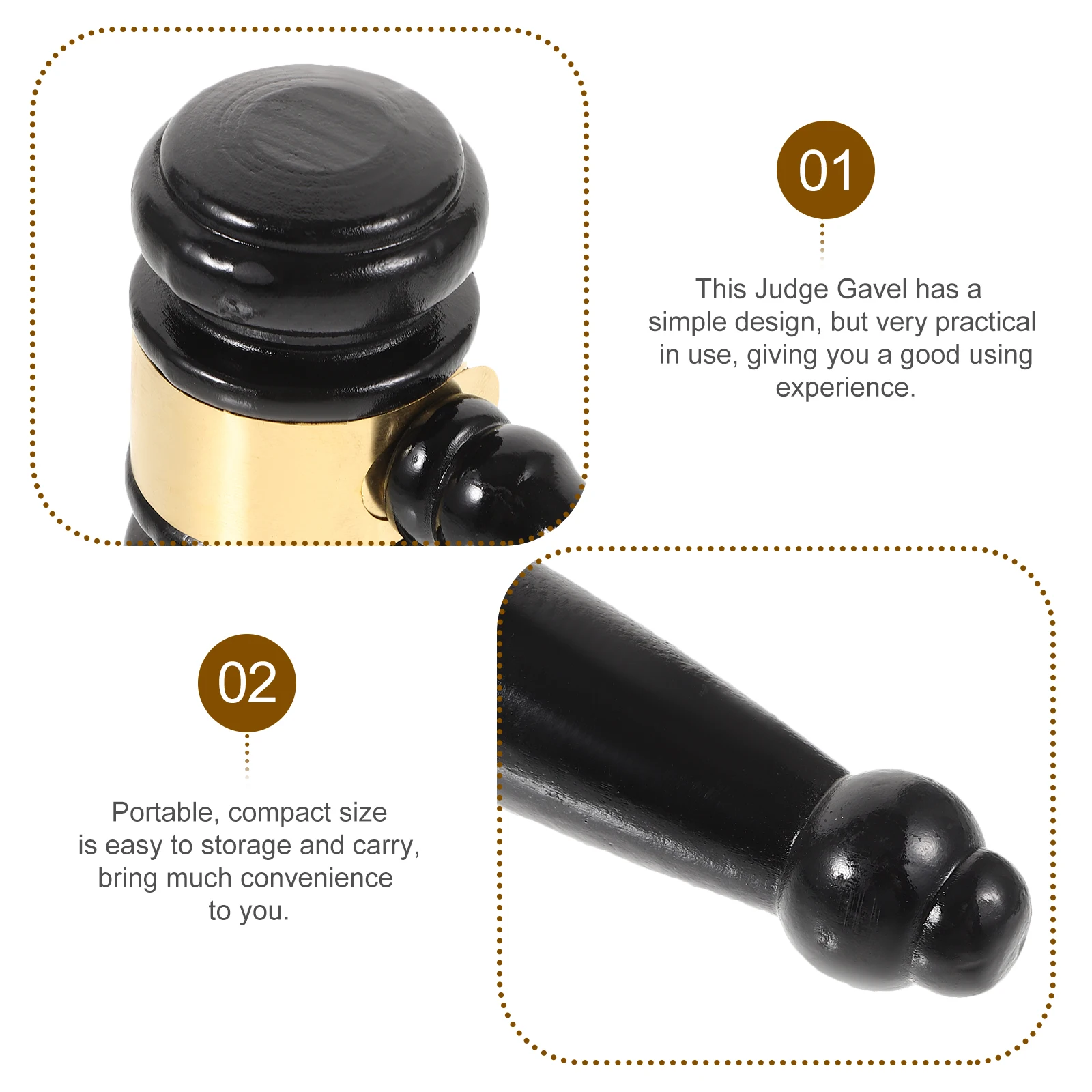 

Wooden Judge Gavel Solid Natural Wood Auction Sale Hammer Portable Lightweight Comfortable Hammer Lawyer Gavel