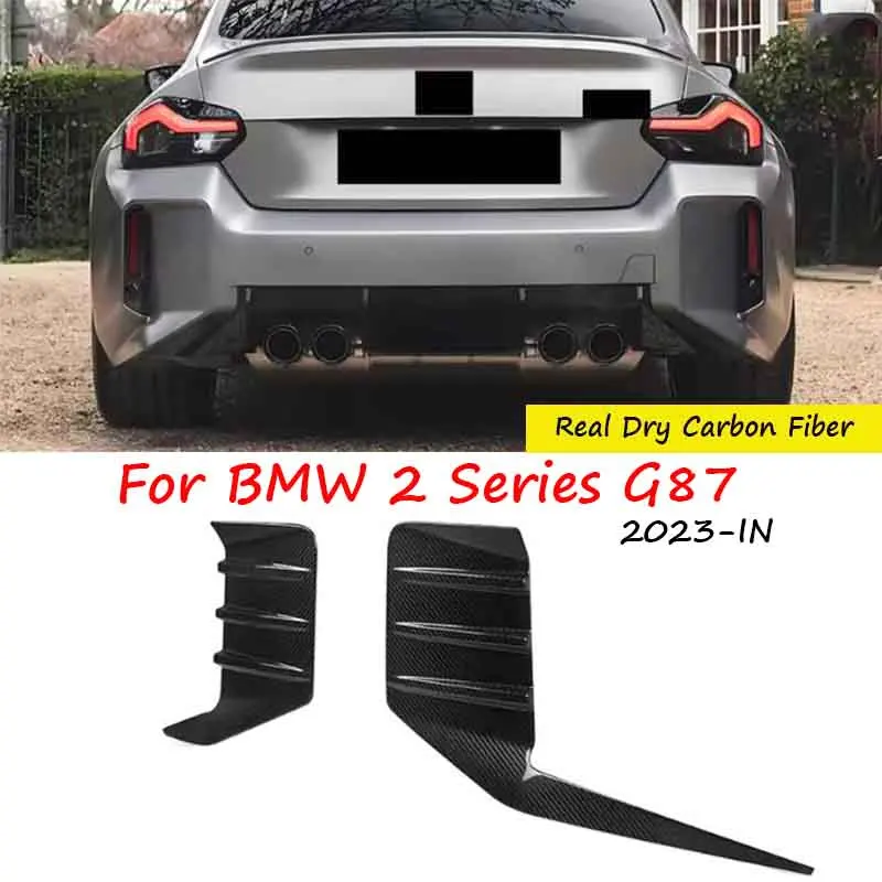 

For BMW G87 2023-IN MP Style Real Dry Carbon Fiber Rear Bumper Splitter Air Vent Trim Fog Light Cover Side Outlet Intake Cover