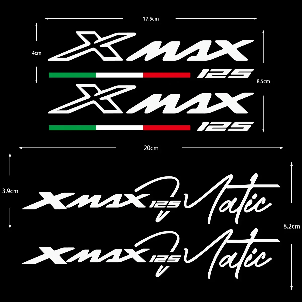 2SET For XMAX Xmax xmax 125 Motorcycle Stickers Moto Scooter Tank Fairing Fender Body Decor Vinyl Waterproof Accessories Decals