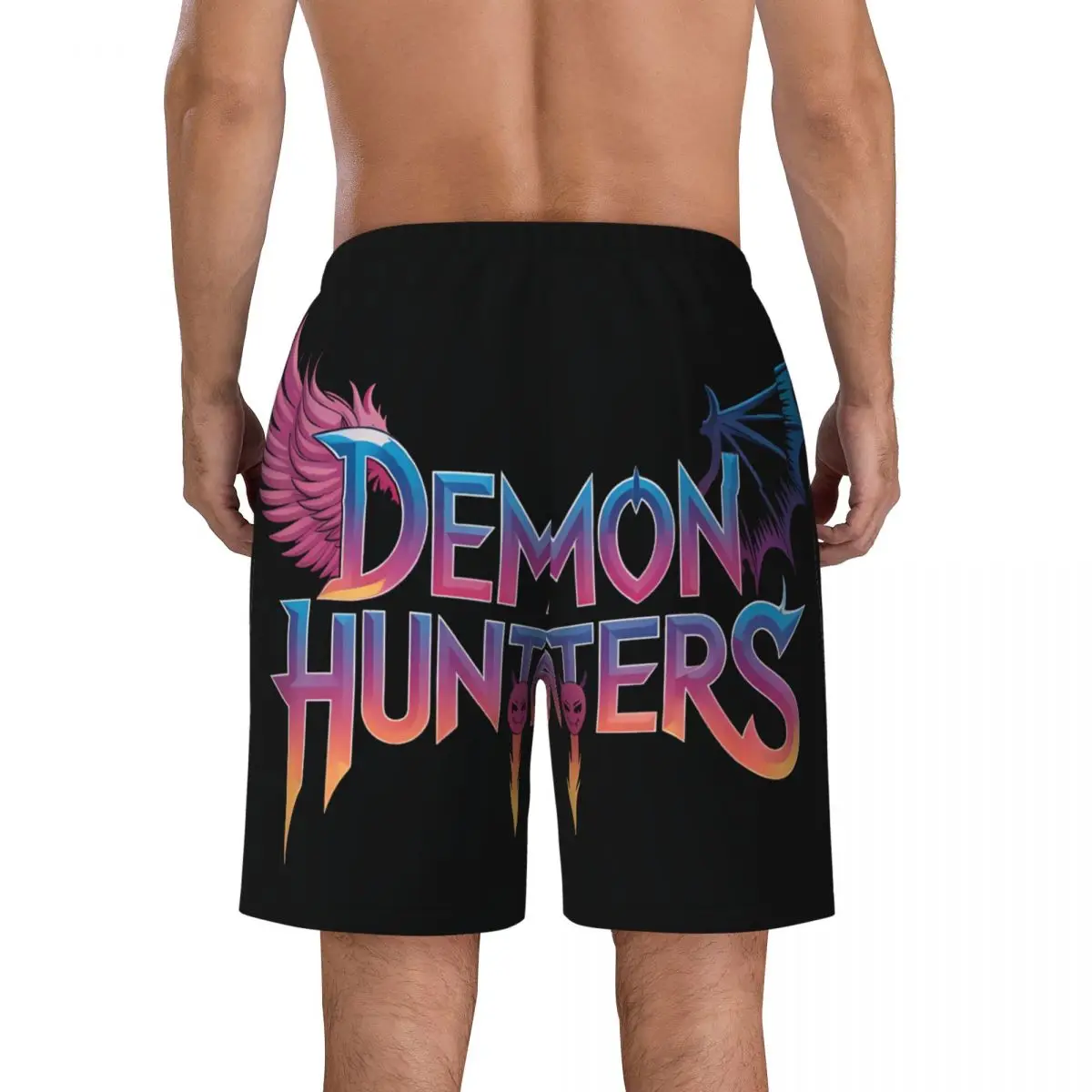 Swimwear Huntrix Demon Hunters Logo Gym Shorts Summer Y2K Funny Board Short Pants Males Custom Running Quick Drying Beach Trunks