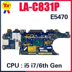 KEFU LA-C831P Mainboard For Dell Latitude E5470 Laptop Motherboard i5 i7 6th Gen