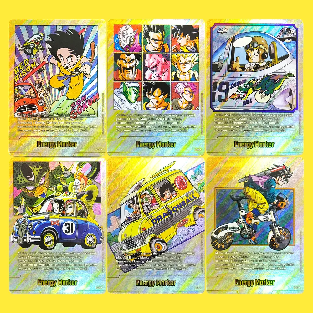 Tarjeta de Juego DIY Proxy Dragon Ball Super Fusion World English Energy Markers Gold E-47 E-89 E-54 E-61 E-75 E-82 Son Goku
