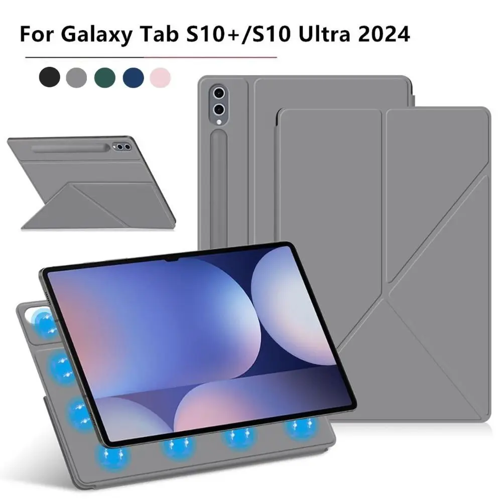 12.4 14.6 inch Tablet Case Auto Sleep/Wake Multi-Angle Viewing Tablet Stand Cover for Samsung Galaxy Tab S10 Plus/S10 Ultra 2024