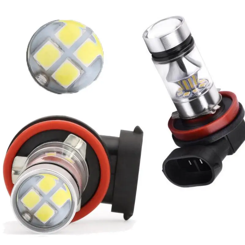 2Pcs New 100W H4 H7 Super Bright 20Smd Led Car Daytime Running Driving Fog Light Lamp 6000K Auto Headlight High Low Beam Bulbs