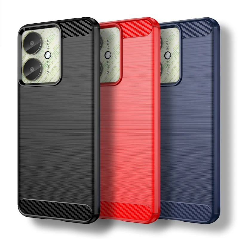 

For Redmi 13C Case For Xiaomi Redmi 12C 10C 9C 9T 9A 10A 9 10 12 13C 4G 5G Cover Carbon Fiber Shockproof Silicone Bumper