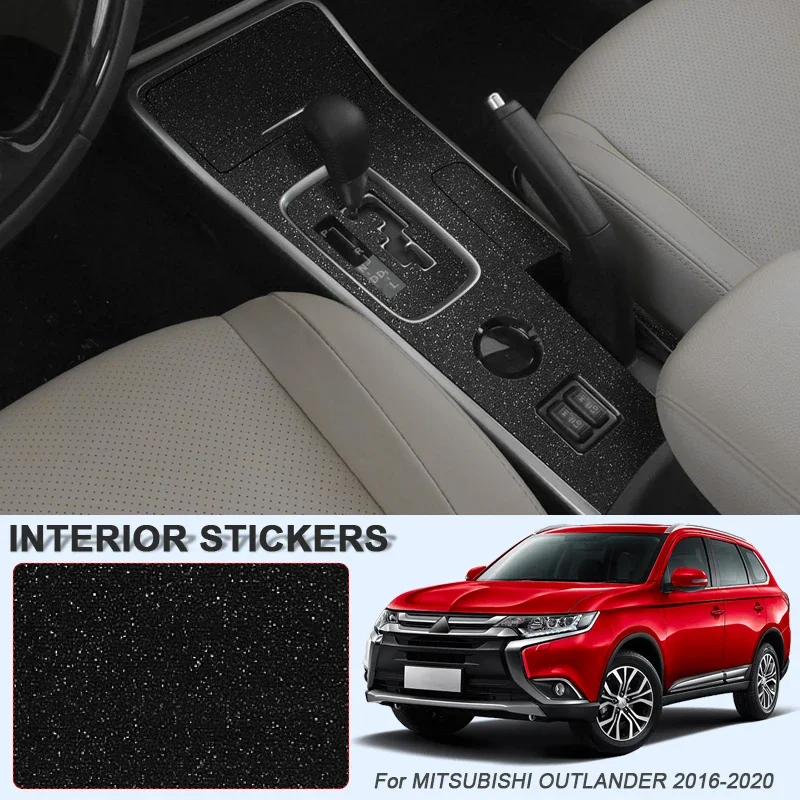 

Car Carbon Black Interior Sticker Lifting Window Panel Decal Gear Door Protective Film For MITSUBISHI OUTLANDER 2016-2020 LHD