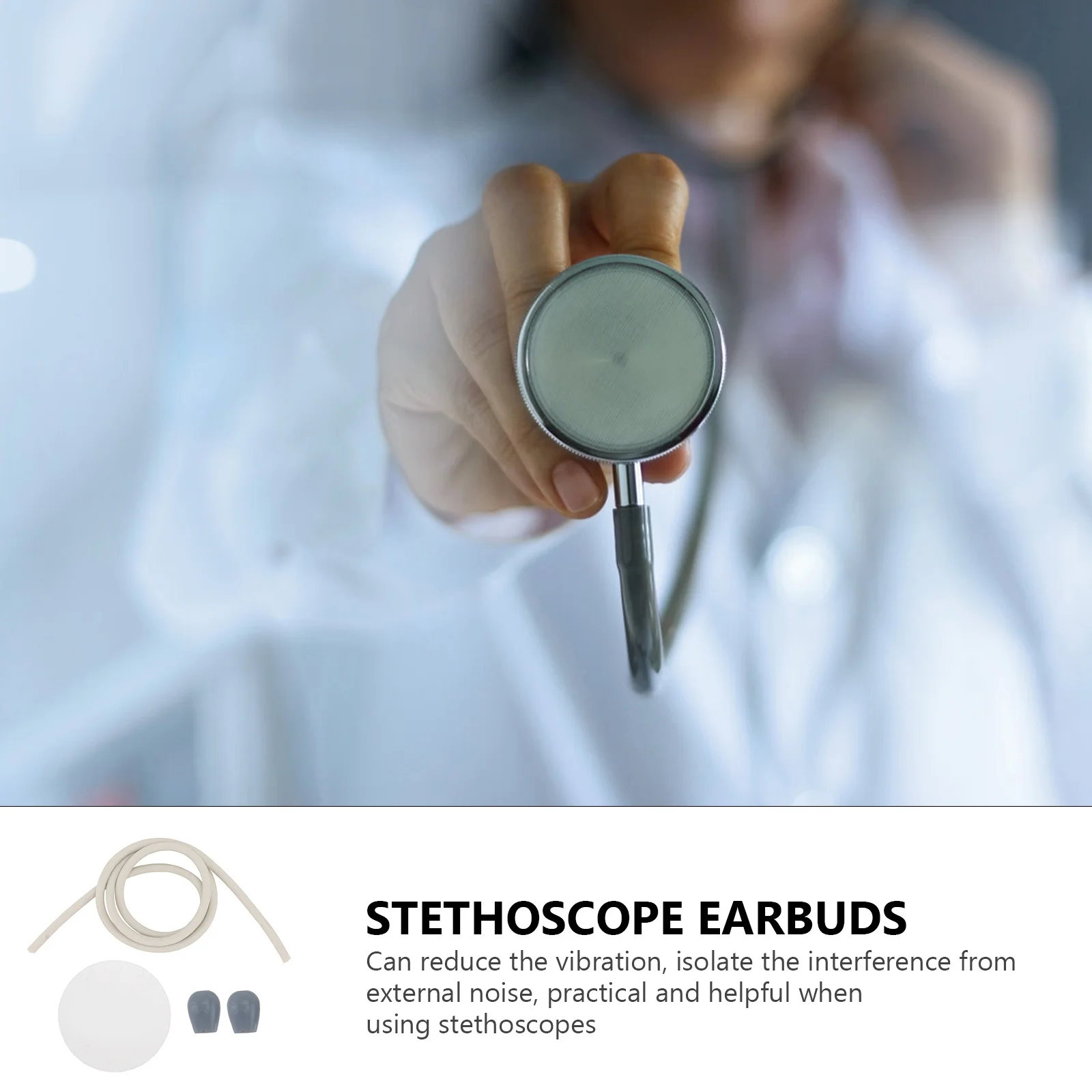 

4Pcs Stethoscope Accessories Replacement Ear Tips Diaphragm Hose Premium Rubber Earplugs for Cold Metal Comfort Noise Reduction