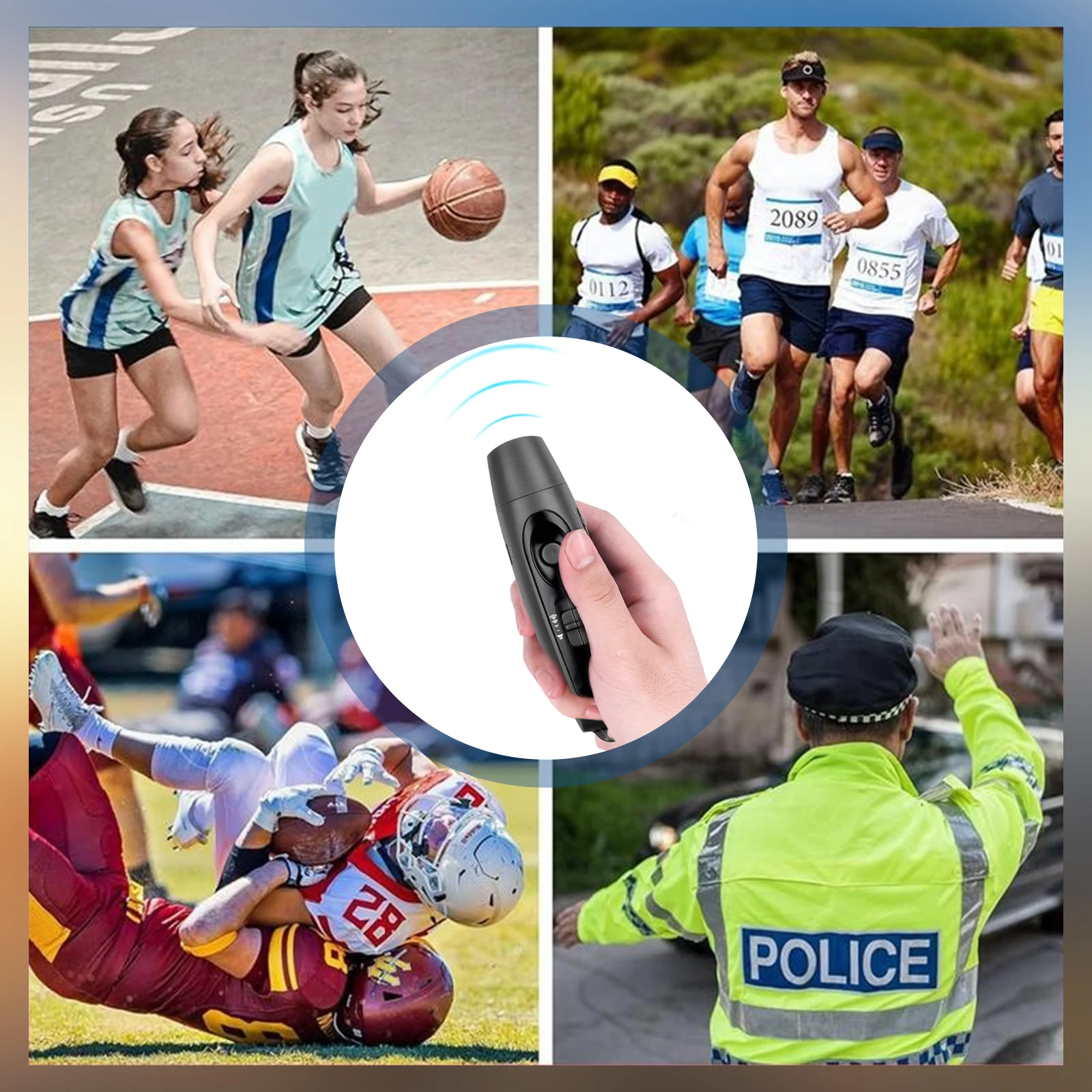 120-150dB Electronic Whistle with LED Safety Light USB Rechargeable Electric Air Bear Horn for Outdoor Sports Wildlife Defense