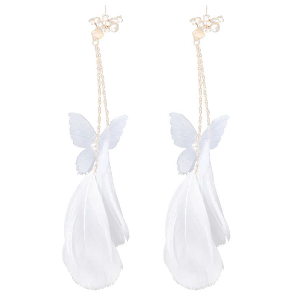 

Butterfly Ear Clips Non Piercing Earrings Tassel Delicate Eardrop Rhinestone Jewelry Women Accessories Gifts