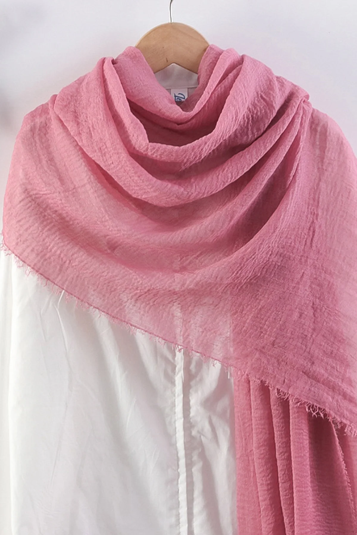 

2025 Fashion Women Hijab Scarf Daily Raw Edge Solid Color Soft Sunshade Headscarf