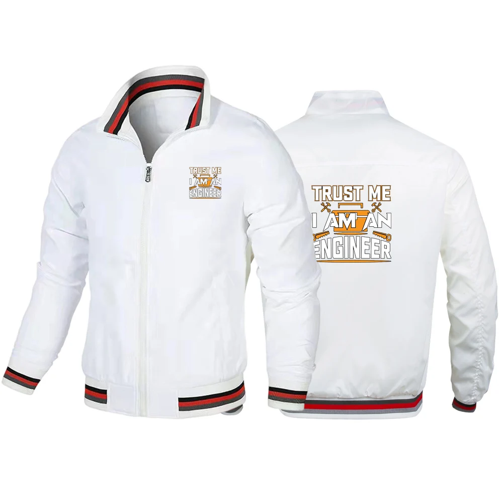 Funny Saying Trust Me I Am An Engineer Letter Creative Graphic Trendy Coat Premium Feel Lapel Collar Hoodies Zipper Jacket