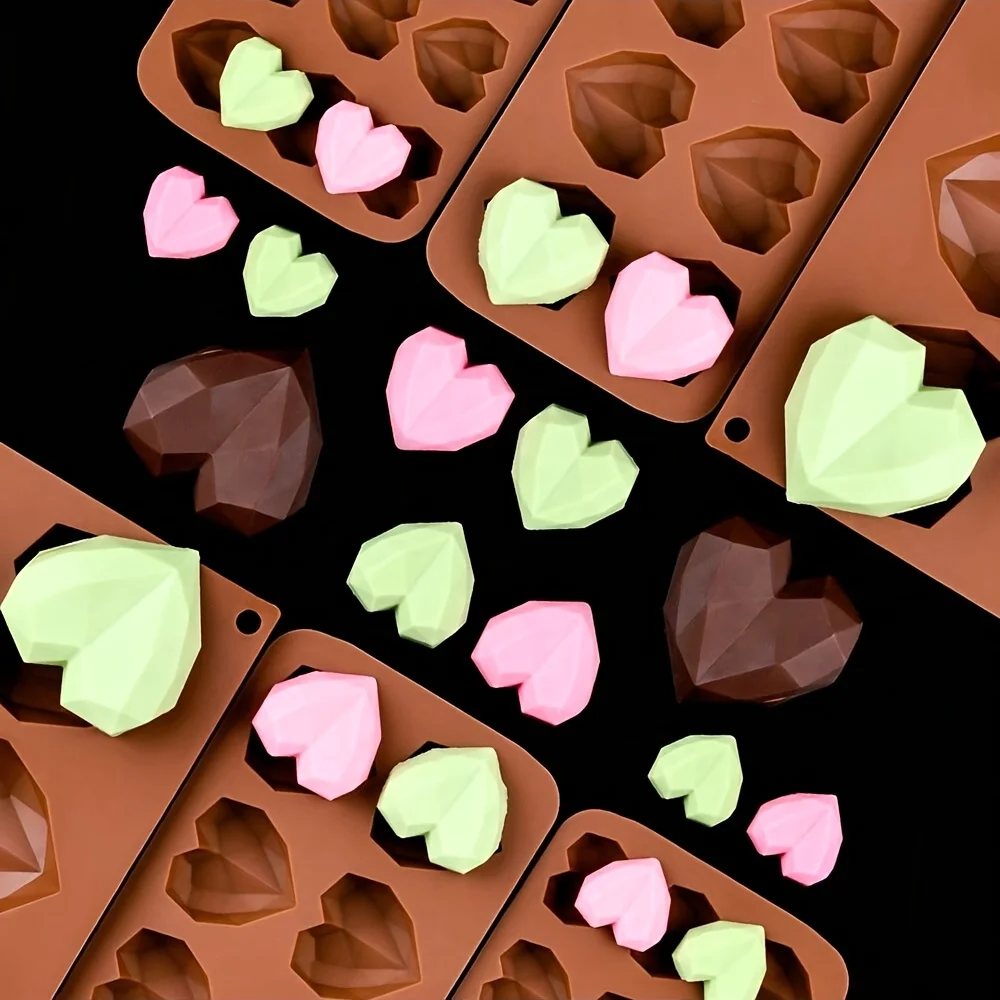 15-Fach Mini-Schokoladenform in Herzform, Silikon-Bonbonformen, Gummibärchen-Gelee-Form, Kuchendekorationszubehör, DIY-Herzform