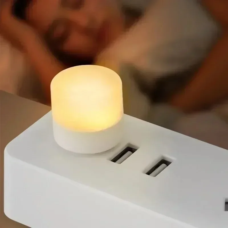 Mini USB Night Light Lâmpadas Branco Quente, Proteção para os olhos, Luz de leitura de livros, Plug USB, PC Mobile Power Charging LED Lamp, Atacado