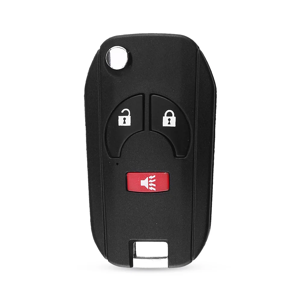 KEYYOU 3 BTN Flip Folding Car Remote Key Shell Case For NISSAN Armada Frontier Qashqai Sunny Sylphy Tiida Titan Xterra X-Trail