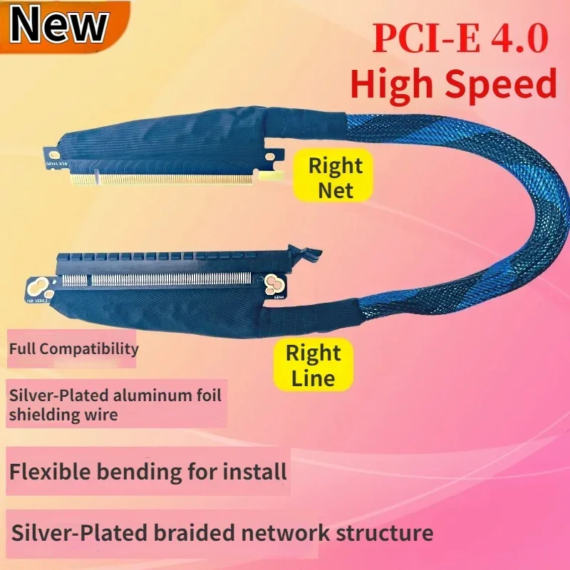

Компьютер PCI-E X16 4,0 внешняя видеокарта Удлинительный кабель плетеный сетчатый адаптер для сервера AI кабель PCI-E GEN4 для видеокарты GPU