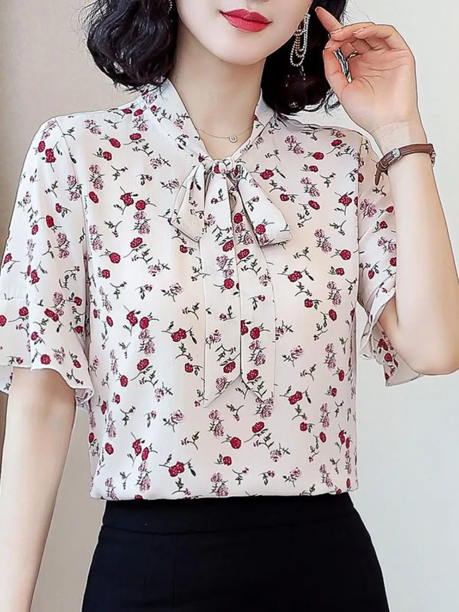 camisa-de-chiffon-feminina-estilo-empresarial-solta-de-manga-curta-com-design-de-folhas-e-lenco-de-bolso-nova-moda-primavera-verao