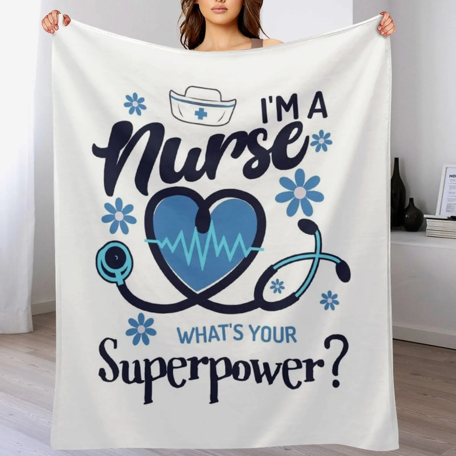 ¿Soy una enfermera, ¿Qué es tu superpotencia? Manta de regalo de agradecimiento de enfermería, térmicas decorativas para acampar, mantas de viaje