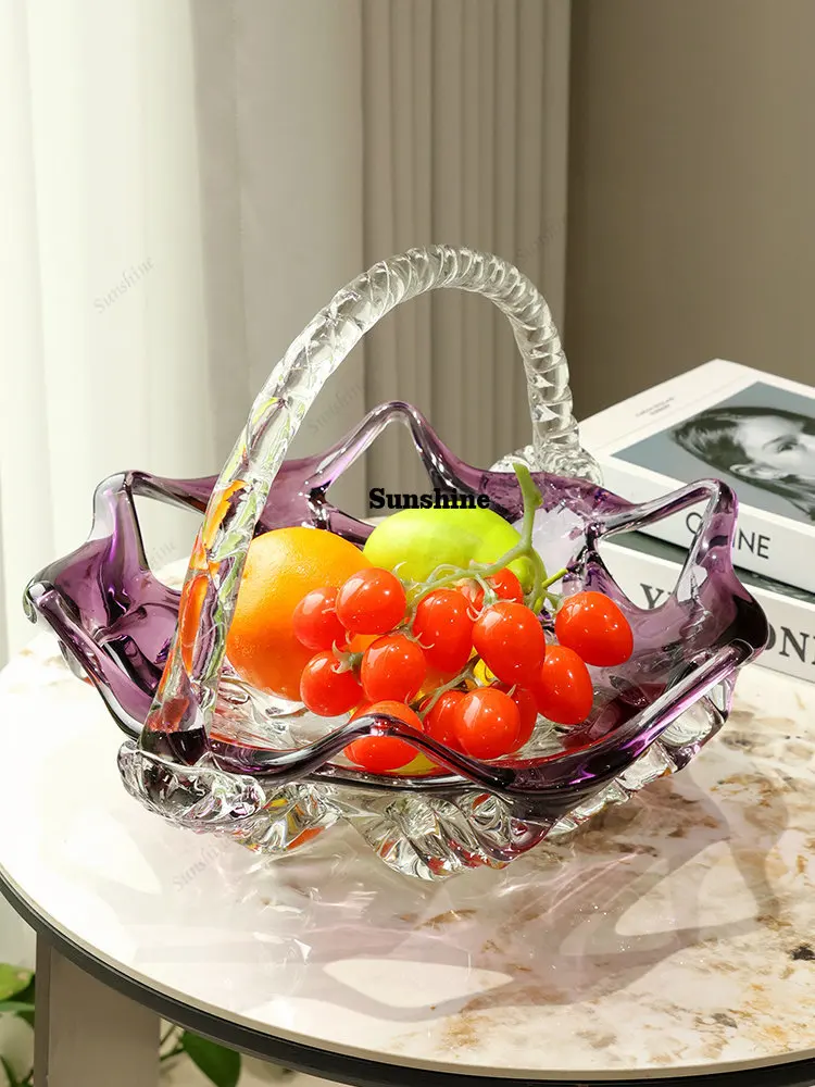 Modern simple purple glazed fruit plate high-value high-end fruit basket