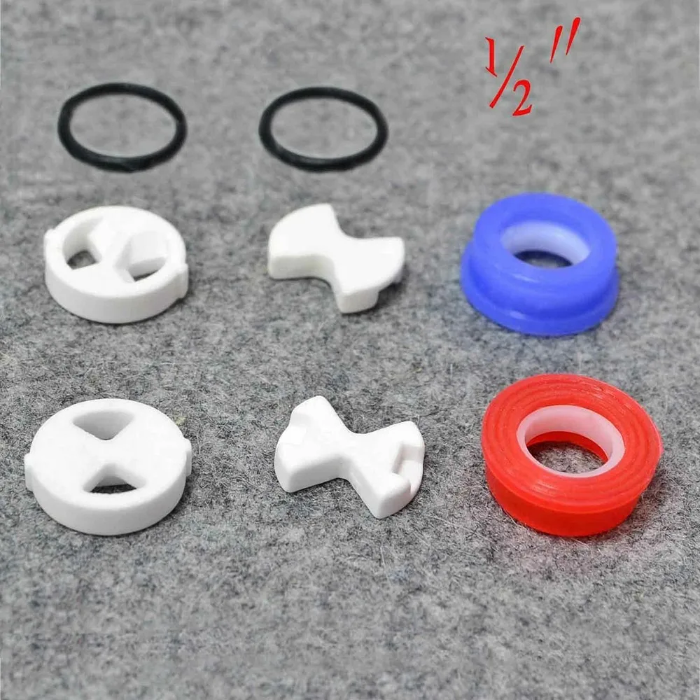 

8PCS/set Ceramic Disc Silicon Washer Insert Valve Tap Turn Set Valve O Ring Gasket Silicon Washer For Valve Tap Replacement Part