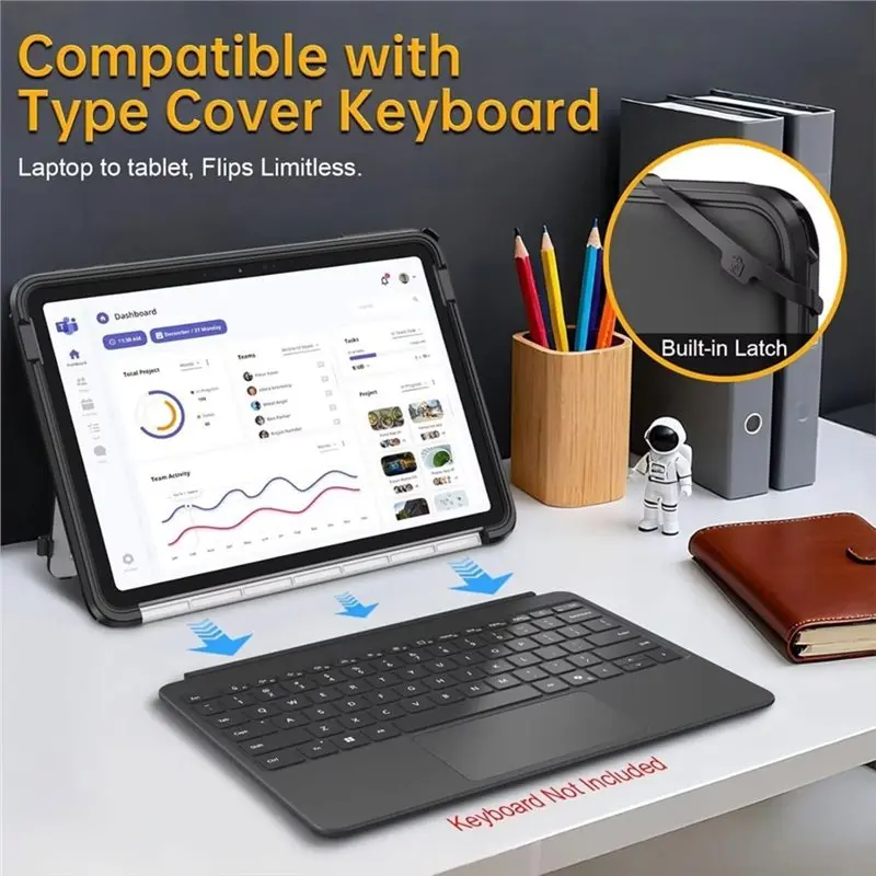 Classic-Flip Cover Case For Type Cover Keyboard For Microsoft Surface Pro 12 Inch 1St Edition(2025)- Hard TPU Material 3