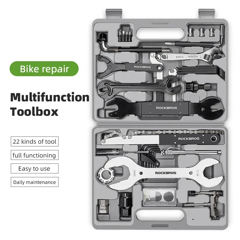 ROCKBROS Bicycle Tool Sets Box Cycling Tools Professional Bike Multifunction Bicycle Repair Tool Key Set Cycling Tools