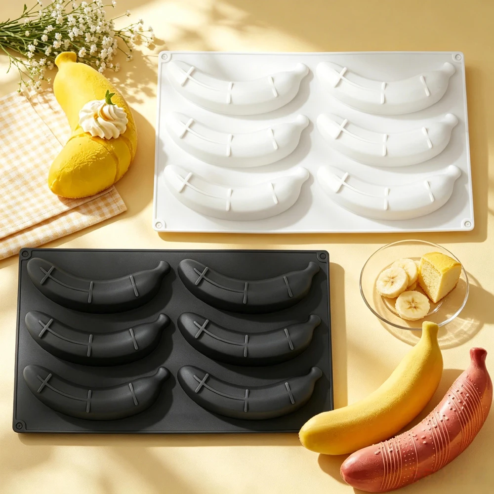 Unity Candle Set - 6-Cavity Banana Mousse Cake Silicone Mold