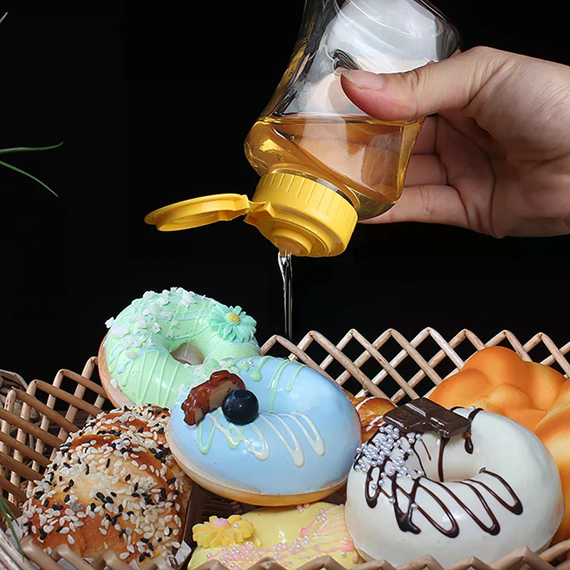 Plastic Honey Squeeze Bottle Condiment/ketchup Dispensers Flip Cap Refillable Syrup Jars Leakproof Containers Squeezable