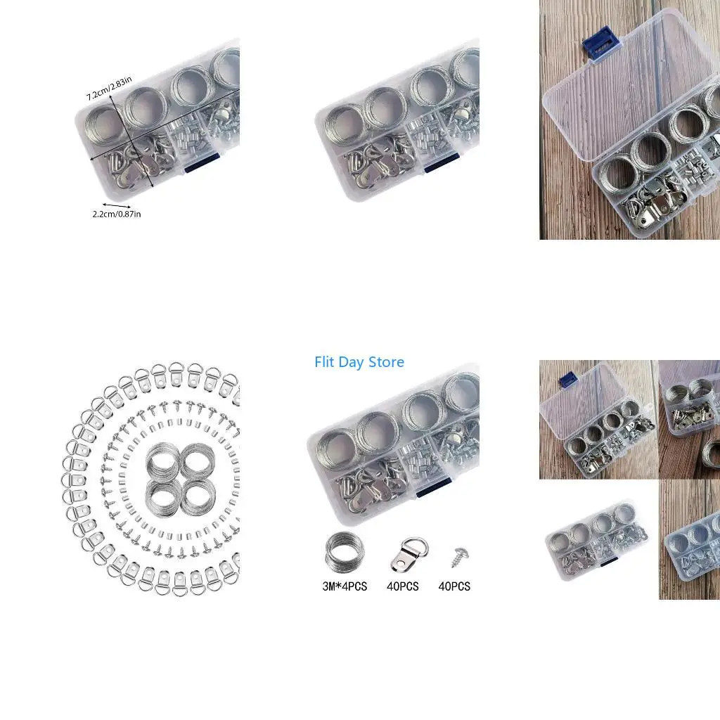 F92C 124pcs Durable Picture Hanging Cable Bundle Flexible Rust Resistant Wire Reliable Metal Wire Suitable for Home Decor