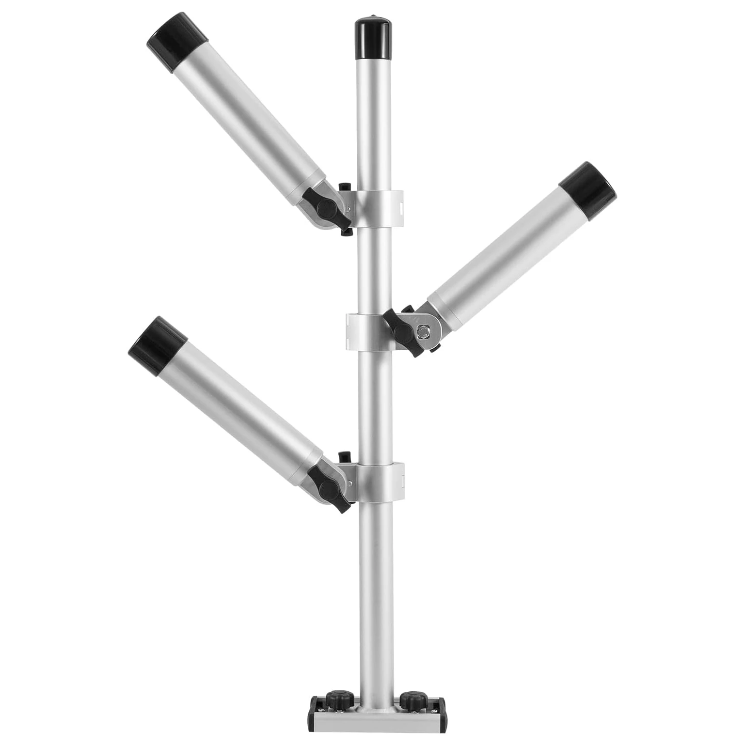 Aluminium-Trolling-Rutenhalter, 3 Ruten, verstellbarer Angelrutenhalter für Boote, 360° ° Drehung 180 ° Neigungs- und Höhenverstellbar – Detail 1