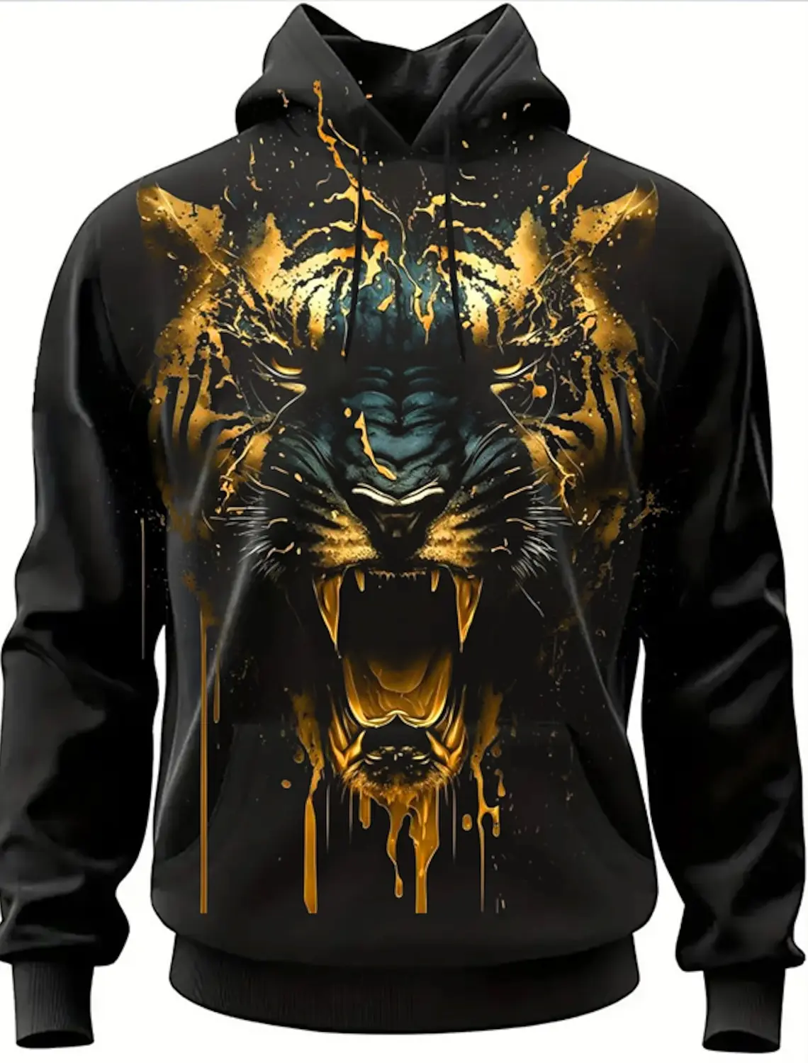 Funny 3D Lion Print Sweatshirts For Men ​Autumn Oversized Hoodie Hip Hop Trend Harajuku Y2k Clothing Fashion Male Hooded Shirt