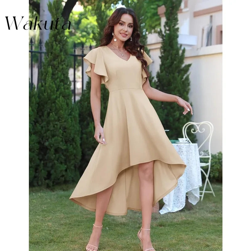 Wakuta Vintage Formal Wedding Guest Dresses for Women Cocktail Party Robe Homecoming Christmas Party Vestido Elegante Mujer 2024