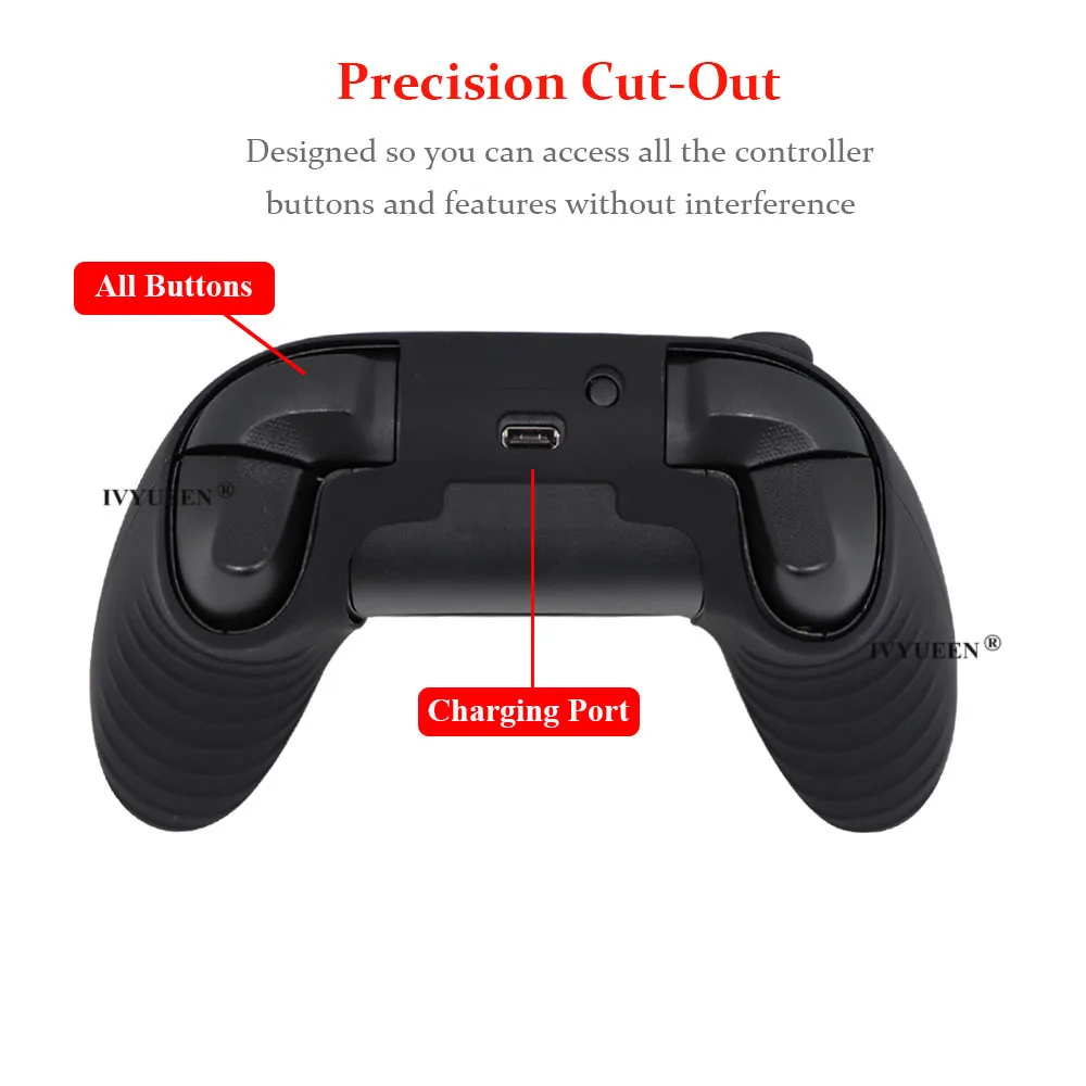 IVYUEEN Anti-slip Protective Skin for XBox Series X S Controller Silicone Gel Case with Joystick Grips Analog Thumb Stick Caps