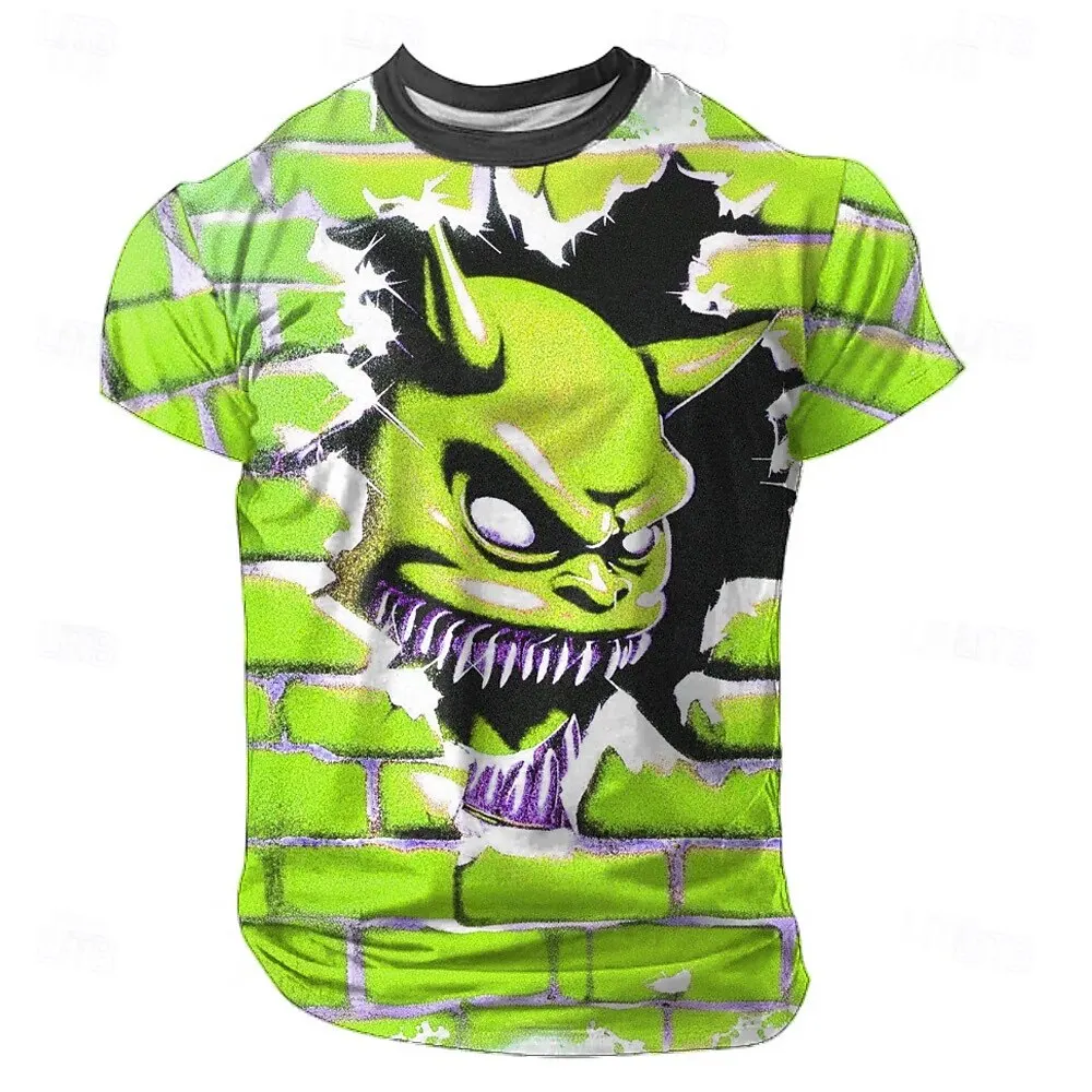 

Funny 3D Devil Printing Men's T-Shirts Hip Hop Trend Harajuku y2k Clothes Summer Casual O-neck Short Sleeve Tops Fashion T shirt