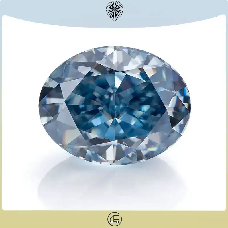 

Moissanite Stone Oval Cut Ice Blue Colour with GRA Certificate Lab Created Synthetic Gemstone Passed Diamond Tester Comes