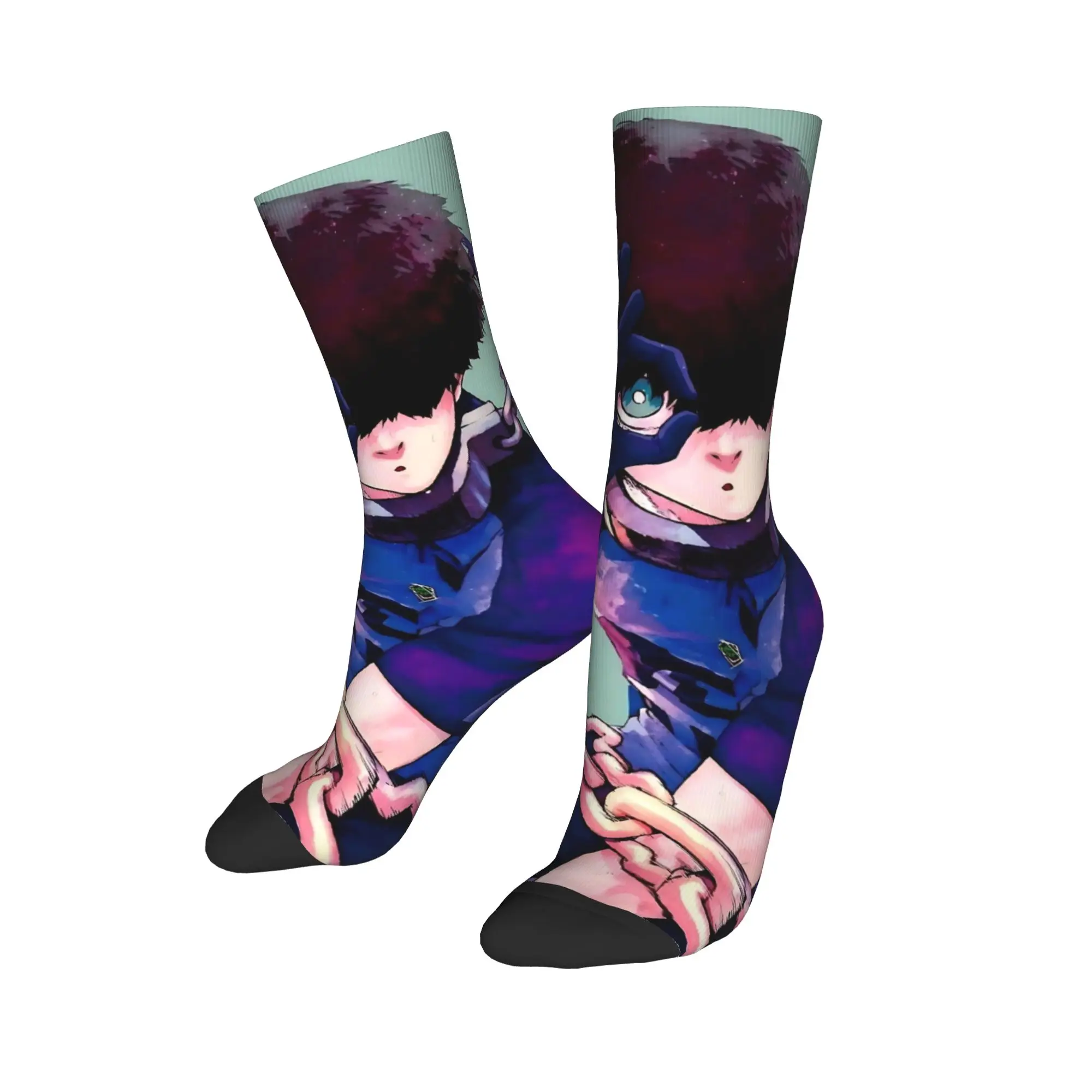Winter Warm Cool Men's Women's Rin Itoshi Blue Locks Anime Socks  Non-slip Basketball Socks