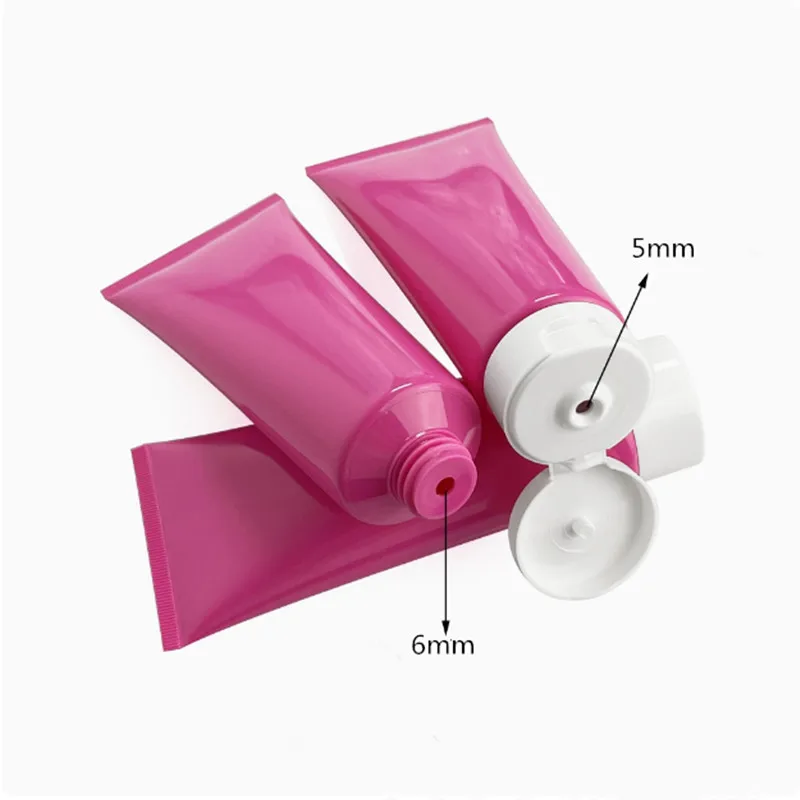 10/30/50 szt. 150ml Pusta Różowo-Czerwona Miękka Tubka do Mydła do Twarzy / Balsamu do Ciała / Maski Wyciskana Tubka Pojemnik Kosmetyczny