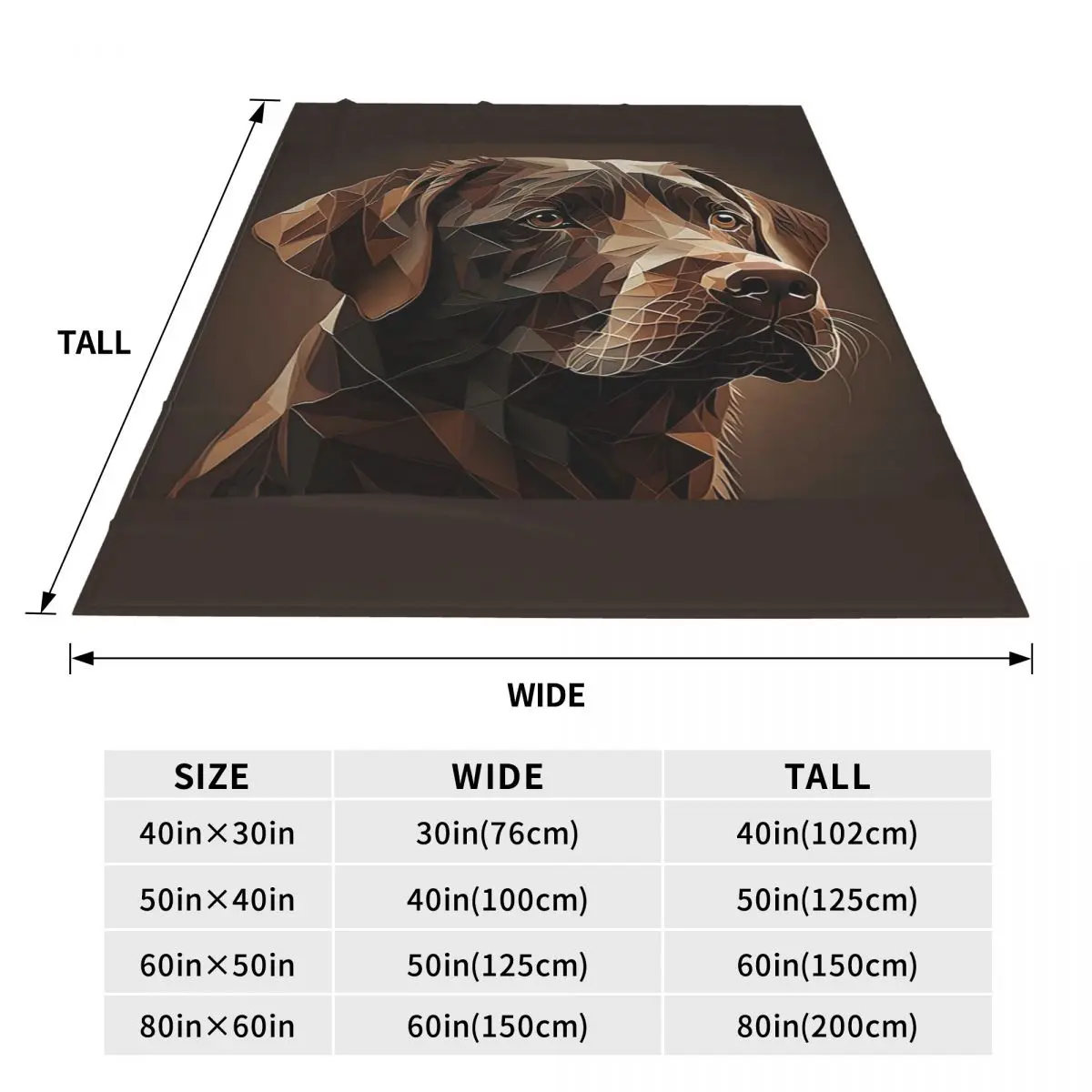 Geometric Choco A Chocolate Labrador Artwork Blanket Fleece Sofa Throw Blanket for Couch Bedding Travel Throws Bedspread Quilt