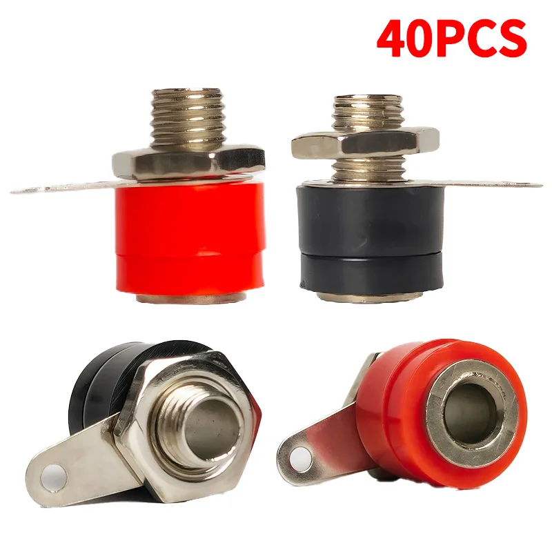 

40PCS 4mm Banana Plug Connectors, Red & Black Electrical Test Plugs for Multimeter Leads, Power Supply & Binding Posts
