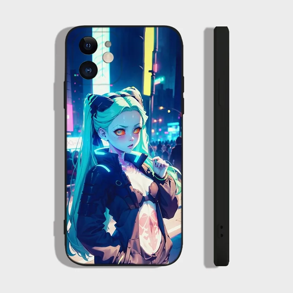 Rebecca C-Cyberpunk E-Edgerunners Phone Case For iPhone 14,13,12 Mini 11 Pro XR,X,XS,MAX 6S,7,8 Plus Silicone Cover Soft black