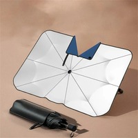 Summer Car Front Windshield Sunshade Umbrella Retractable Sun Protection Blocking Auto Accessory