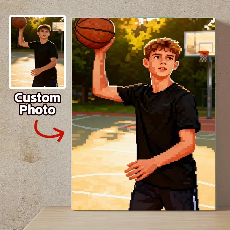 Creative Custom Pixel Art Character Portraits Fun and Stylish Frameless Photo Gifts Perfect for Family, Friends, and Pets