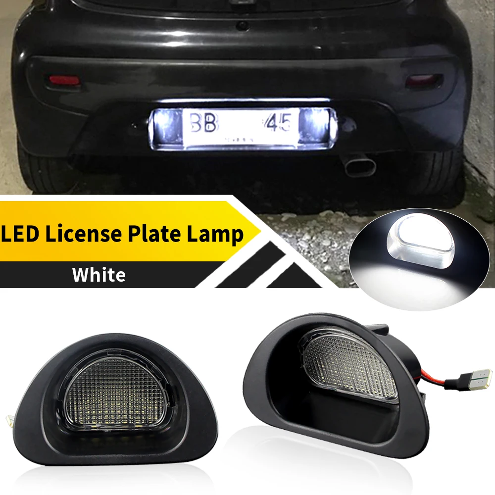 

2PCS OEM LED License Plate Light Bulbs For Citroen C1 MK I 2005 2006 2007 2008 2009 2010 2011-2013 For Peugeot 107 2005-2014