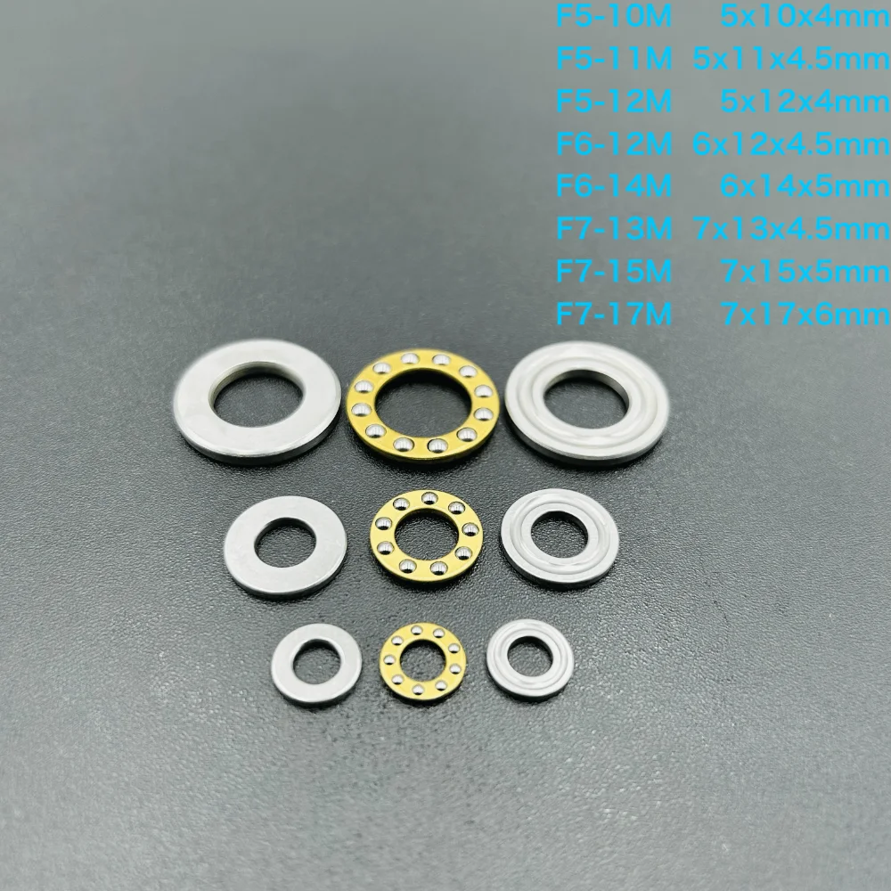 5/10pcs/Lot F5-10M , F5-11M , F5-12M , F6-12M , F6-14M , F7-13M , F7-15M , F7-17M 3-in-1 Mini Plane Axial Ball Thrust Bearing