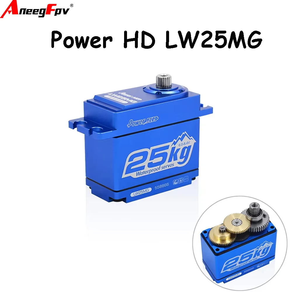 Power HD LW25MG KM2  Crawler Waterproof Metal 25KG High Torque Digital Servo RC Car Parts Servos Steering Gear 1/8 1/10