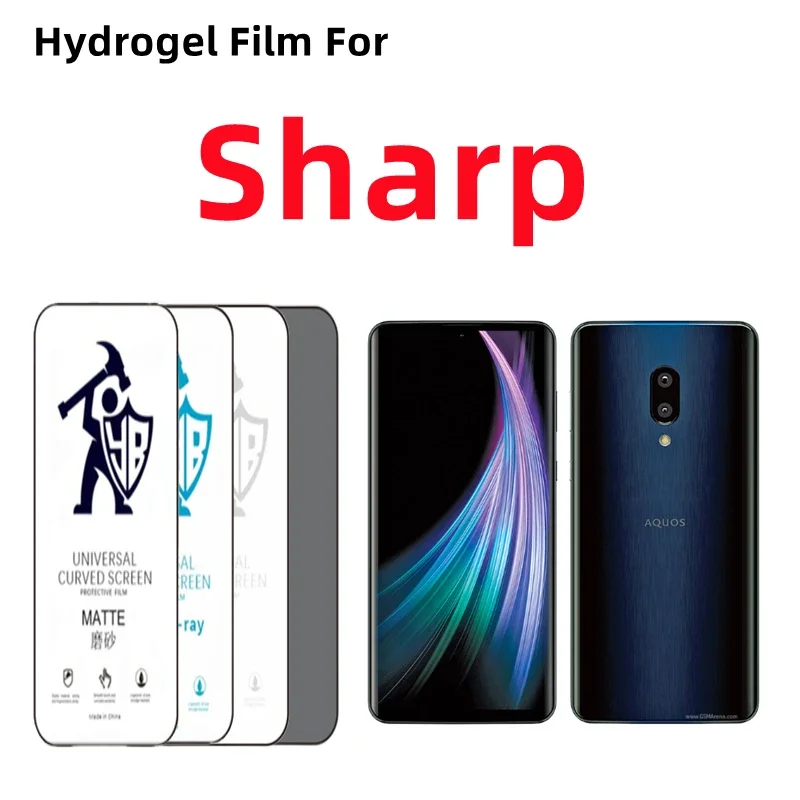 2 uds película de hidrogel mate de privacidad para Sharp Aquos C10 D10 HD Protector de pantalla para Aquos R2 R3 R6 R8s R9 Pro S2 S3 Sense4 Zero2