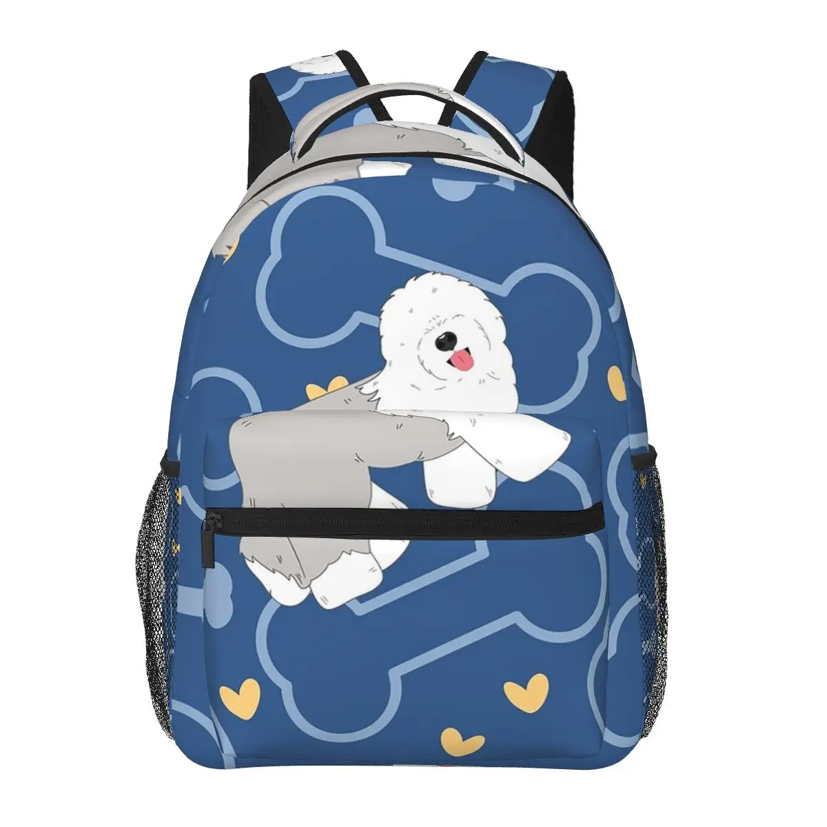 Cute Grey Gray And White Old English Sheepdog Backpacks Boys Girls Bookbag Children School Bags Kids Rucksack Shoulder Bag