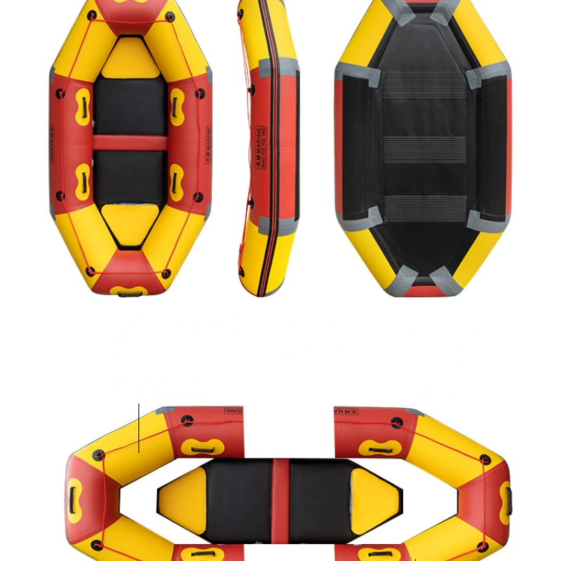 Wear resistant inflatable self draining rafting boat, surfing rubber boat, folding air cushion boat, scenic area assault